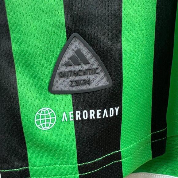 2023/24 Adidas Aeroready Austin FC MLS Soccer Jersey Mens L  Yeti Green & Black - Picture 9 of 9